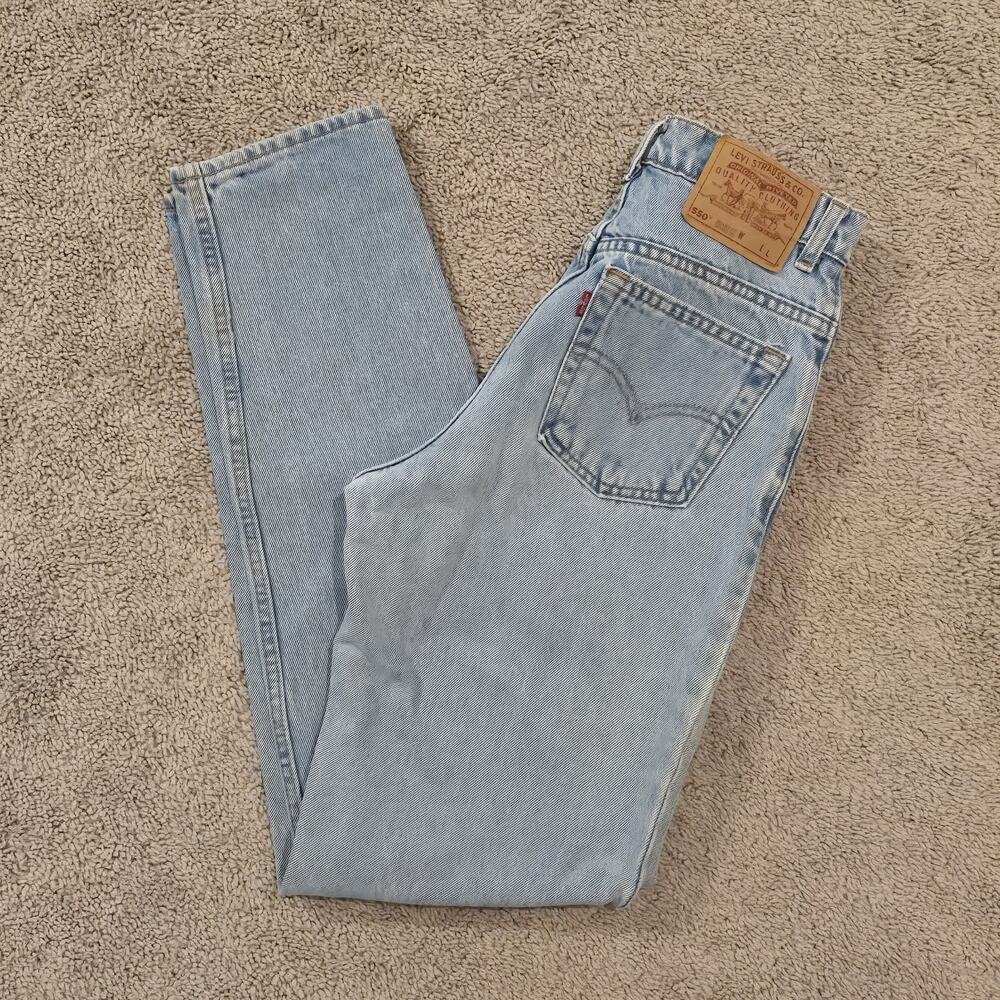 Vintage Levis‎ 550 Womens Jeans 7 Jr L Blue Relaxed Fit Tapered Made in USA